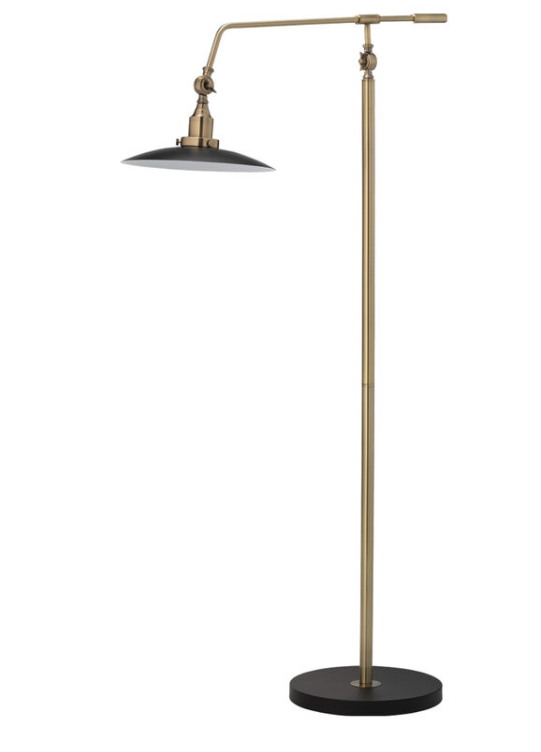 Antique Brass and Black Metal Floor Lamp - Mix Home Mercantile