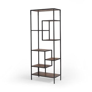 Wood and Black Iron Bookcase - Mix Home Mercantile