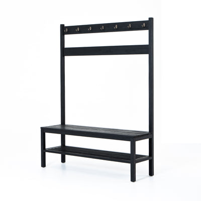 Black Wood Entry Bench - Mix Home Mercantile