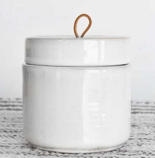Small Ceramic White Jar