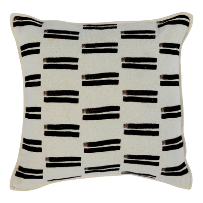 22" x 22" Contemporary Black and White Feather Blend Pillow - Mix Home Mercantile