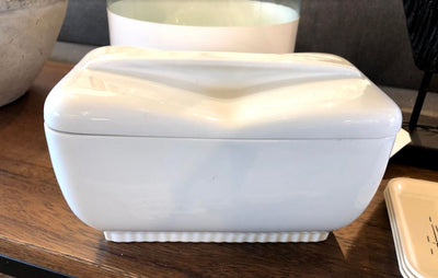 Vintage White Ceramic Dish w/lid - Mix Home Mercantile