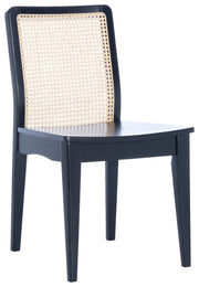Black and Natural Rattan Dining Chair - Mix Home Mercantile