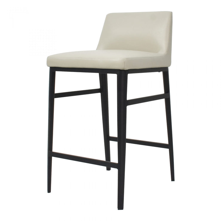 Faux Leather Beige Counter Stool - Mix Home Mercantile