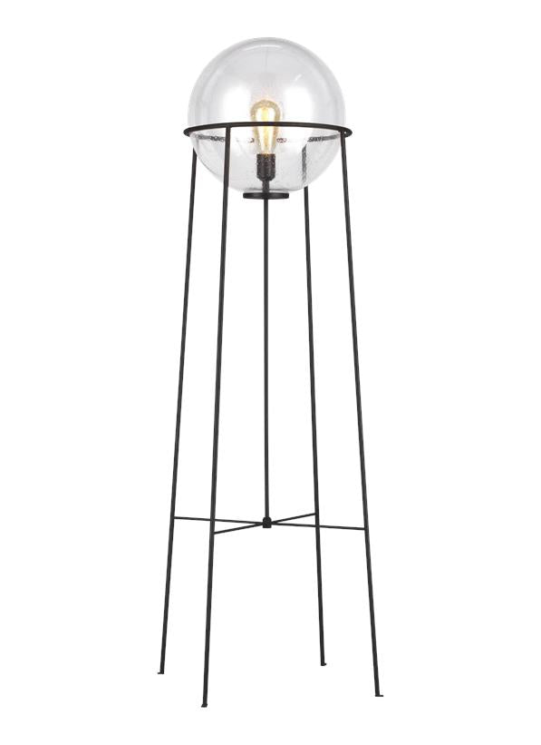 Clear Globe Floor Lamp with Iron Base - Mix Home Mercantile