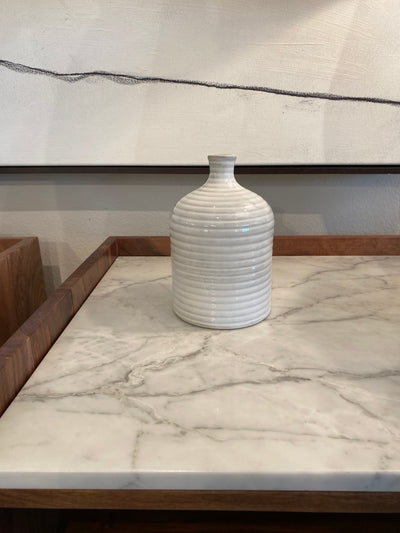 White Ceramic Vase - Mix Home Mercantile