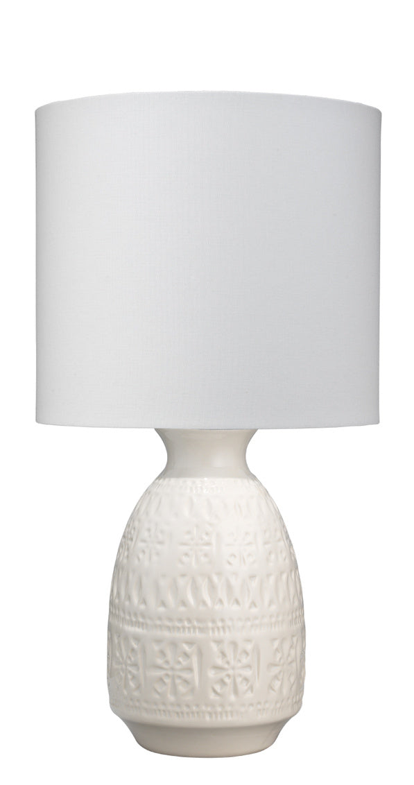 White Ceramic Frieze Lamp - Mix Home Mercantile