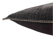 26"x 26" Charcoal Quilted Velvet Pillow