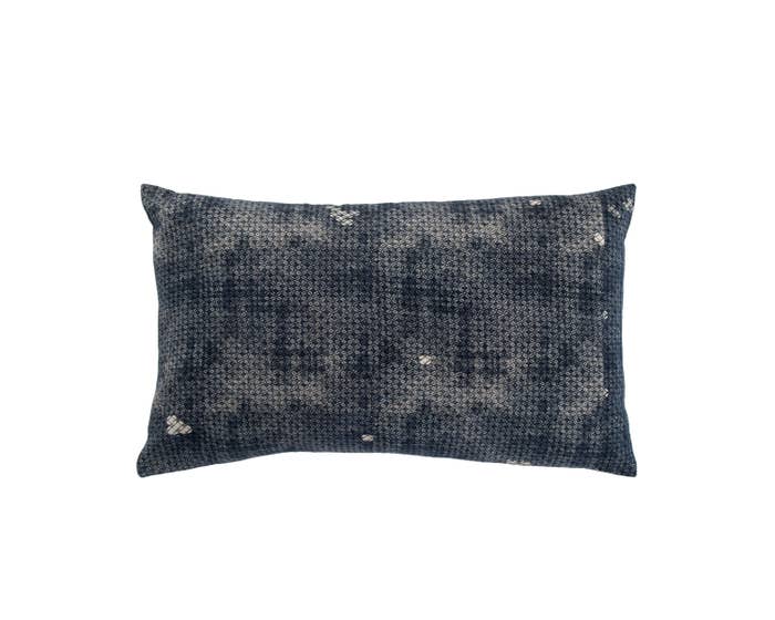 24" Navy Lumbar Pillow - Mix Home Mercantile