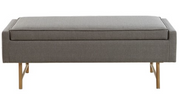 48" Grey Storage Bench with Bronze Legs - Mix Home Mercantile