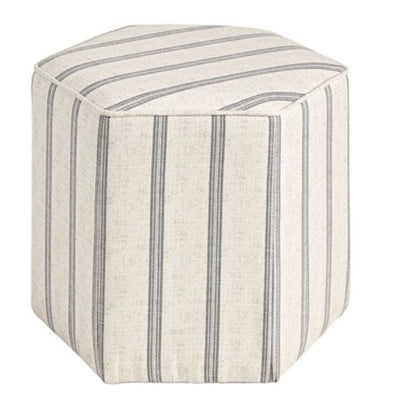 Striped Accent Ottoman - Mix Home Mercantile