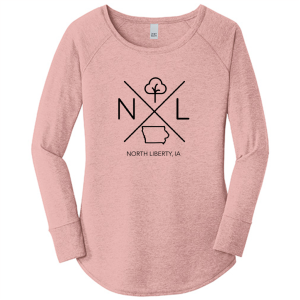 North Liberty Ladies Long Sleeve T-Shirt: Rose - Mix Home Mercantile