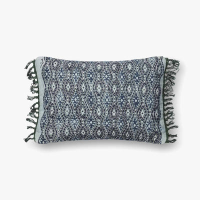 Blue and Grey Lumbar Pillow - Mix Home Mercantile