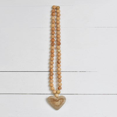 Wood Beads with Heart - Mix Home Mercantile