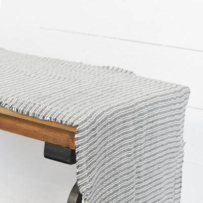72" Grey and White Table Runner - Mix Home Mercantile