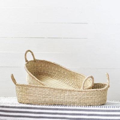 Set of 2 Natural Seagrass Trays - Mix Home Mercantile