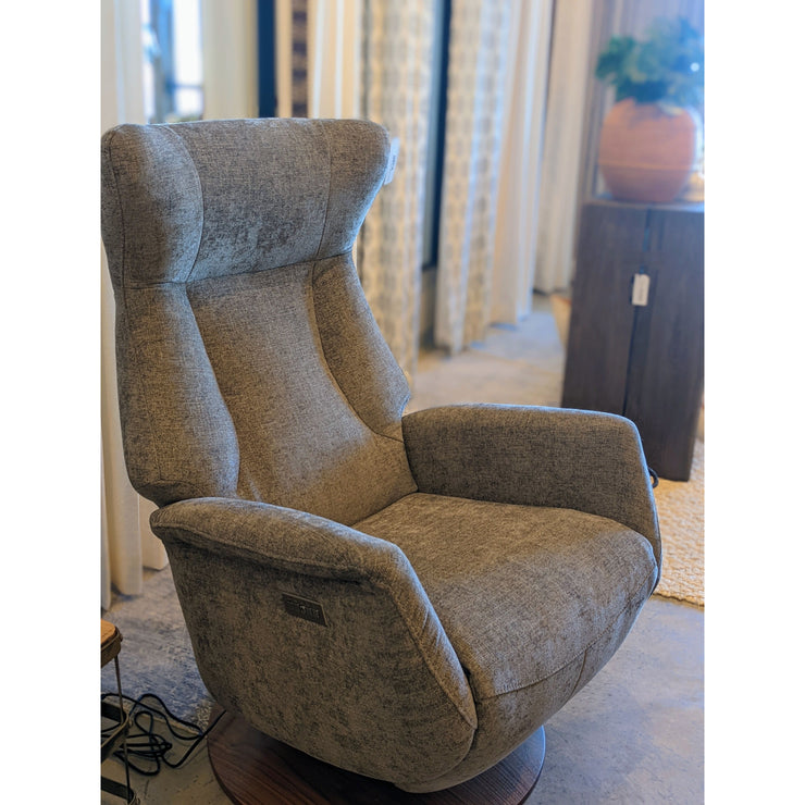 Custom Power Swivel Recliner in Steel - Mix Home Mercantile