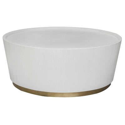 46" Round Ivory Cocktail Table - Mix Home Mercantile