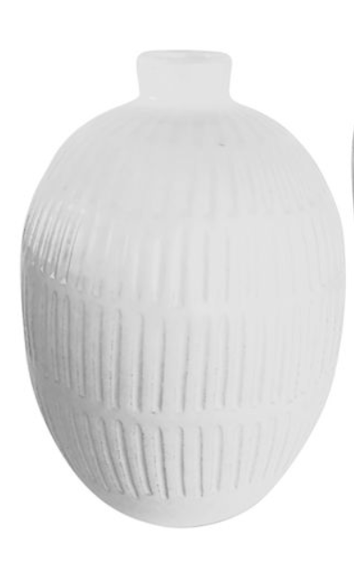 8" Ceramic White Xena Small Vase