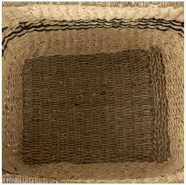Seagrass Basket with Black Stripes