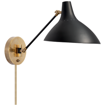 Black and Brass Plug-in Wall Sconce - Mix Home Mercantile