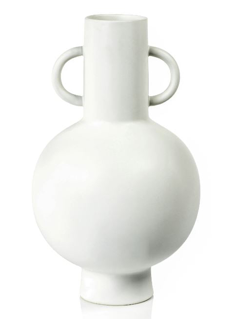 White Stoneware Vase - Mix Home Mercantile