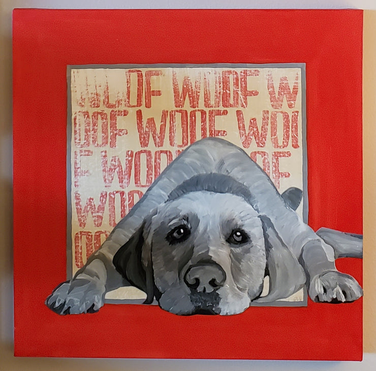Woof Woof Original Acrylic on Canvas - Mix Home Mercantile
