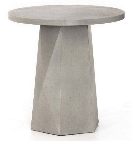 22" Grey Concrete Side Table