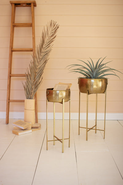 Brass Planter with Stand - Mix Home Mercantile