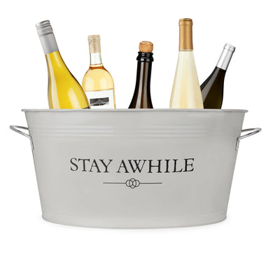 Stay Awhile Metal Drink Tub - Mix Home Mercantile