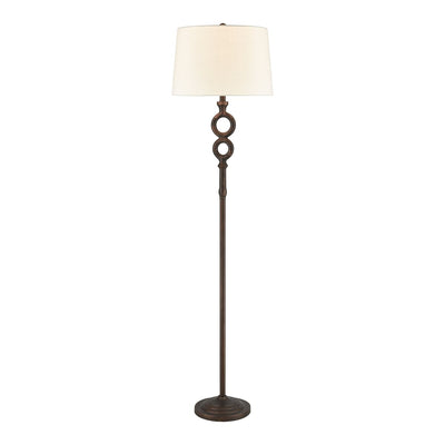 Bronze Floor Lamp with Natural Linen Shade - Mix Home Mercantile