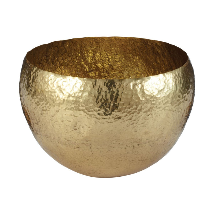 Large Hammered Brass Bowl in Gold - Mix Home Mercantile