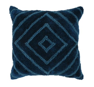 Blue Embroidered Diamond Pillow - Mix Home Mercantile