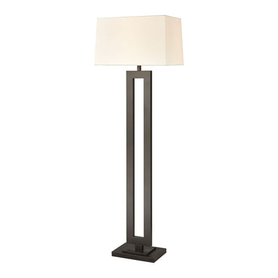 Stoic Floor Lamp with White Linen Shade - Mix Home Mercantile