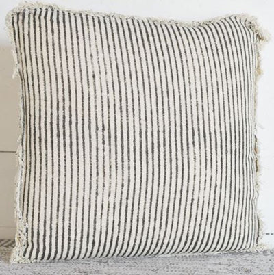 18" Stripe Fringe Pillow - Mix Home Mercantile